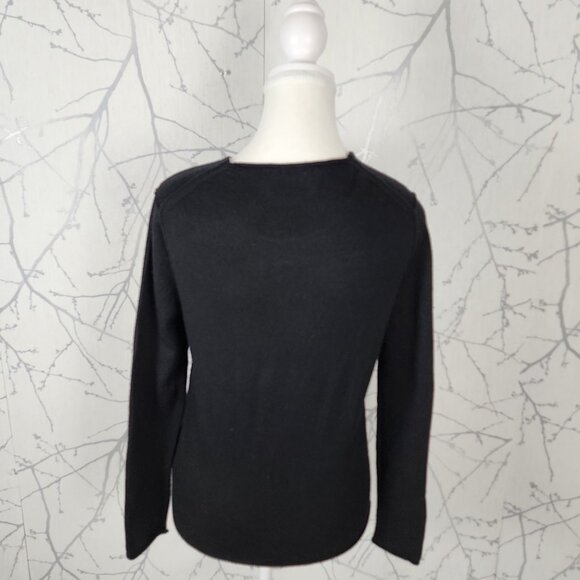 Zadig & Voltaire Black 100% Merino Wool Gwendal Love Sweater - Picture 3 of 6